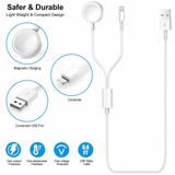 USB nabíjecí kabel 2v1 – Lightning + bezdrátová nabíječka pro Apple Watch (100 cm)