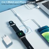 USB nabíjecí kabel 2v1 – Lightning + bezdrátová nabíječka pro Apple Watch (100 cm)
