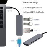 USB-C Hub 5 v 1 USB 3.0 Port 3x SD/TF čtečka karet