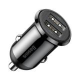 Nabíjecí adaptér do auta Baseus Grain Pro 24W, 2.4A, 2x USB-A (černý)