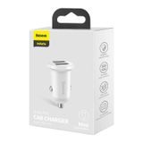 Nabíjecí adaptér do auta Baseus Grain Pro 24W, 2.4A, 2x USB-A (bílý)