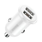 Nabíjecí adaptér do auta Baseus Grain Pro 24W, 2.4A, 2x USB-A (bílý)