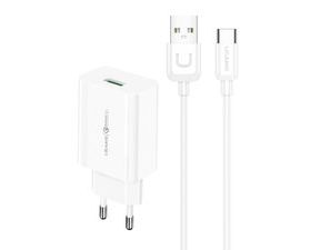 USAMS Nabíječka 18W Fast charging + USB C kabel 1m set