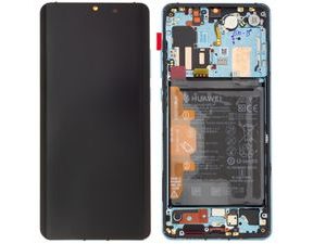 Huawei P30 Pro LCD displej dotykové sklo včetně rámečku Aurora Blue (Service Pack)