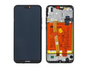 Huawei P20 Lite LCD displej dotykové sklo komplet přední panel včetně rámečku černý a baterie (Service Pack)