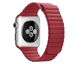 Apple Watch 42mm 44MM řemínek kožený provlékací červený
