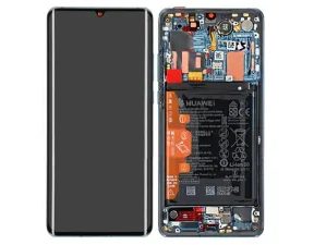 Huawei P30 Pro LCD Display Touch Glass with Frame Mystic Blue (Service Pack)