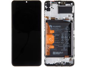 Huawei Y6p / Honor 9A LCD displej dotykové sklo včetně rámečku a baterie (Service Pack) black