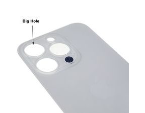 Zadní sklo pro Apple iPhone 14 Pro kryt baterie s větším otvorem na kameru (bílý)