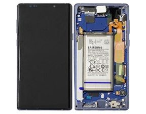 Samsung Galaxy Note 9 N960 LCD Amoled displej Originál včetně rámečku + baterie (Service Pack) modrý