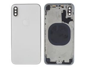 Apple iPhone X zadní kryt baterie bílý včetně středového rámečku stříbrný