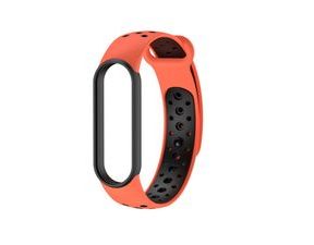 Xiaomi Mi Band 5 pásek na ruku sportovní řemínek silikon oranžový/černý