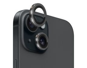 NORTHJO Sada pro iPhone 15 / 15 Plus – Tvrzené Sklo na Objektiv Fotoaparátu s Kovovým Kroužkem – Černé