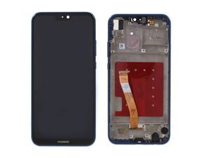 Huawei P20 Lite LCD displej dotykové sklo komplet přední panel včetně rámečku modrý