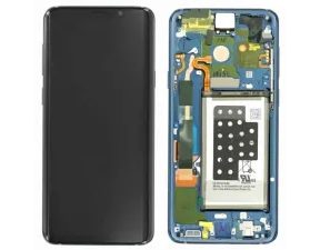 Samsung Galaxy S9 Plus G965 LCD displej dotykové sklo včetně rámečku a baterie (Service Pack) Blue coral