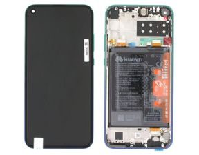 Huawei P40 Lite E LCD displej dotykové sklo včetně rámečku a baterie (Service Pack) Blue