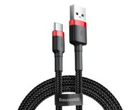 USB-A na USB-C kabel Baseus Cafule 18W 3A (0.5m) červený CATKLF-D91