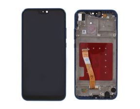 Huawei P20 Lite LCD displej dotykové sklo komplet predný panel vrátane rámčeku modrý