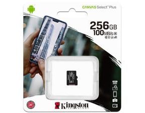 Paměťová karta microSDXC Kingston Canvas Select Plus 256GB, Class 10 / UHS-1 U1