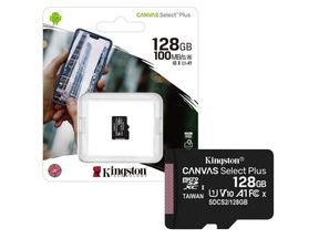 Paměťová karta microSDXC Kingston Canvas Select Plus 128GB, Class 10 / UHS-1 U1