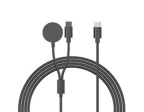 USB-C nabíjecí kabel 2v1 – Lightning + bezdrátová nabíječka pro Apple Watch (100 cm)