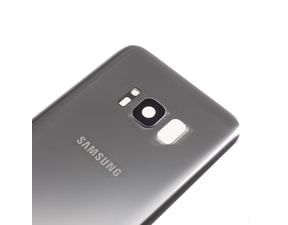 Samsung Galaxy S8 zadní kryt baterie osazený včetně krytky čočky fotoaparátu stříbrný G950F