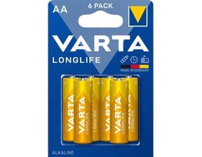 VARTA Longlife Alkaline Batteries, AA (6 pieces)