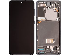 Samsung Galaxy S21 G991 Amoled LCD touch screen digitizer with frame Phantom Grey (Service Pack)