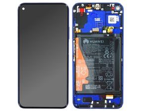 Honor 20 / Huawei Nova 5T LCD displej dotykové sklo včetně rámečku a baterie YAL-L21 modrý (Service Pack)