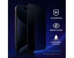 Protective Tempered Glass Mobilis Privacy Arc Glass for iPhone Air