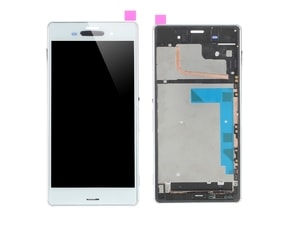 Sony Xperia Z3 LCD displej bílý včetně rámečku komplet stříbrný D6603