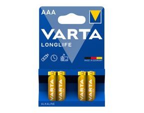 VARTA Longlife Alkaline Micro Batteries, AAA (4 pieces)