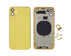 Zadní kryt baterie Apple iPhone 11 žlutý včetně středního rámečku