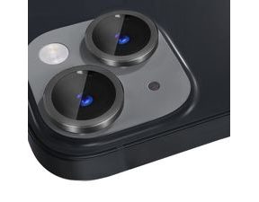 NORTHJO Sada pro iPhone 15 / 15 Plus – Tvrzené Sklo na Objektiv Fotoaparátu s Kovovým Kroužkem – Černé