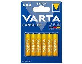Alkaline Micro Batteries VARTA Longlife, AAA (6 pieces)