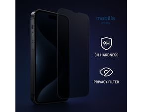 Mobilis Premium Privacy Shield Tempered Glass for iPhone 15