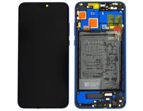 Honor 8X LCD displej dotykové sklo včetně rámečku a baterie (Service Pack) modré