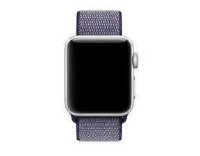 Apple Watch 42mm 44MM tkaný nylonový provlékací sportovní řemínek tmavě modrý
