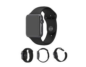 Apple Watch 42mm silikonový řemínek pásek černý