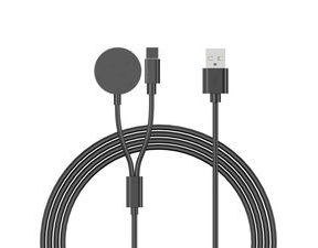 USB nabíjecí kabel 2v1 – Lightning + bezdrátová nabíječka pro Apple Watch (100 cm)