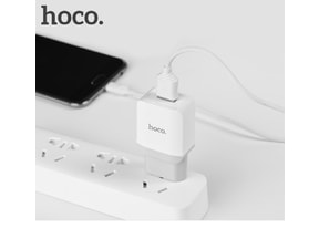 HOCO nabíječka adaptér + nabíjecí a datový kabel micro USB bílý C22A