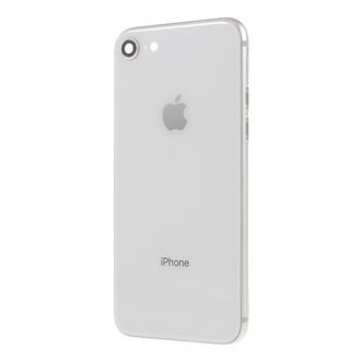 Apple iPhone 8 zadný kryt batérie biely vrátane stredového rámčeku telefónu strieborný