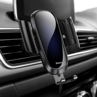 Baseus Držiak telefónu do auta medzi mriežky ventilátora čierny kovové úchyty