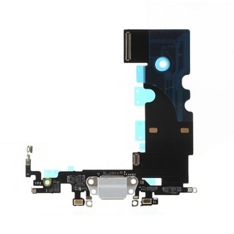Apple iPhone 8 dock konektor nabíjania napájací flex lightning port slúchadlá sivý