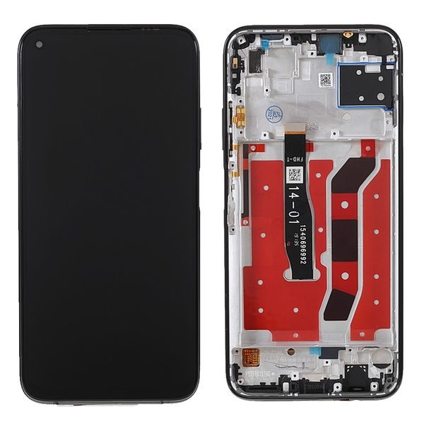 Huawei P40 Lite LCD displej dotykové sklo komplet přední panel včetně rámečku černý