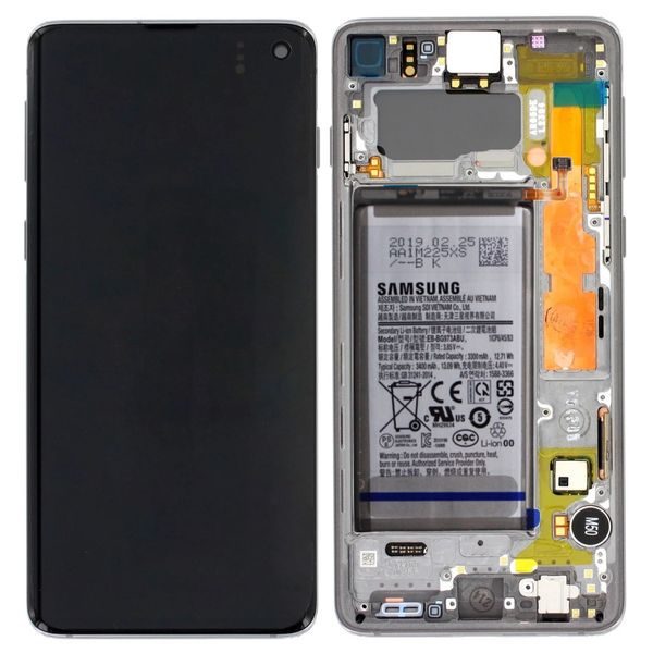 Samsung Galaxy S10 G973 LCD displej Amoled dotykové sklo + baterie (Service Pack) černý