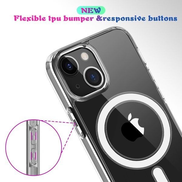 Ochranný obal Apple iPhone 13 kryt transparentní s magnety