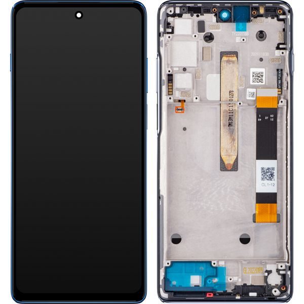 Motorola Moto G200 5G LCD Display Touch Glass with Frame (Service Pack) Stellar Blue