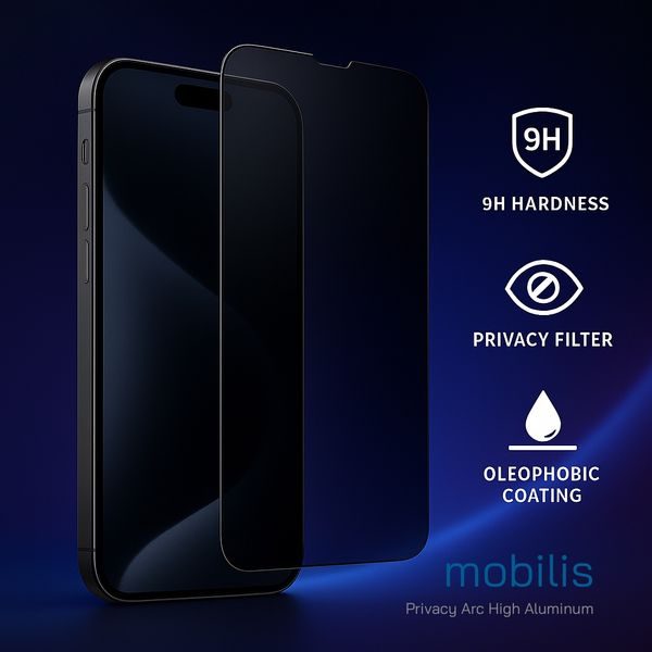 Mobilis Privacy Arc Glass Tempered Glass Screen Protector for iPhone 17