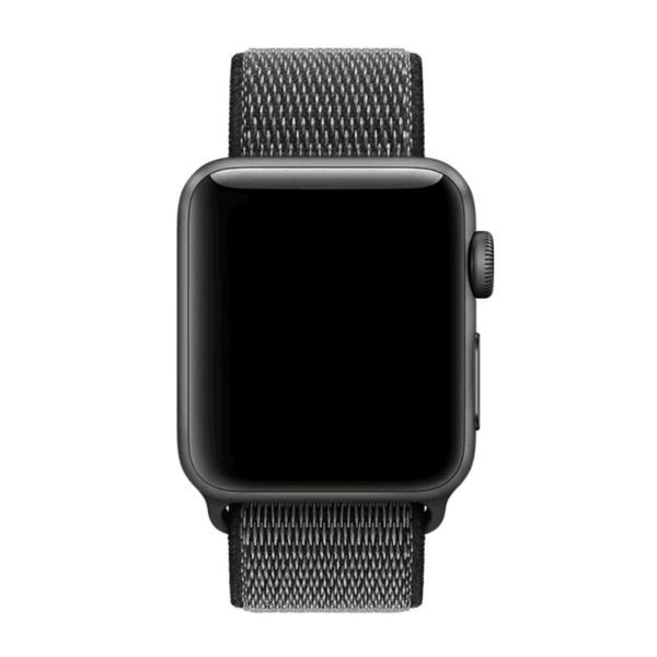 Apple Watch 42mm 44MM tkaný nylonový provlékací sportovní řemínek tmavě šedá